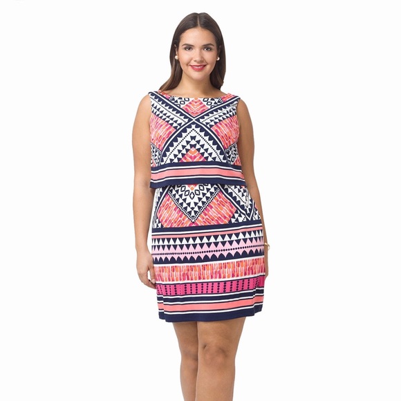 Eliza J Dresses & Skirts - NWT Eliza J / Geometric Sheath Popover Dress 18W